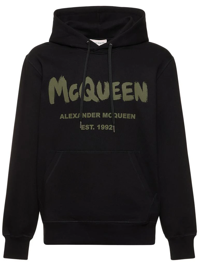 ALEXANDER MCQUEEN Graffiti Logo Cotton Hoodie 1