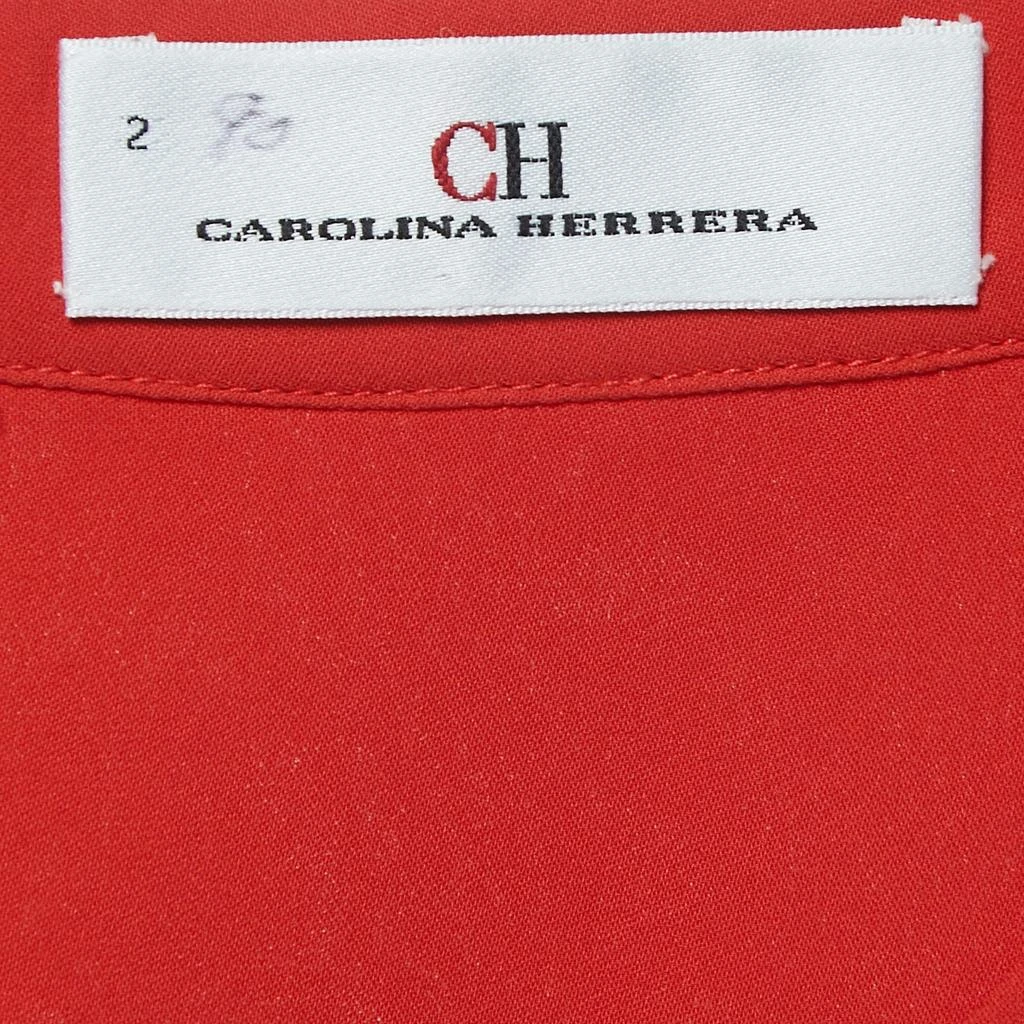 CH Carolina Herrera CH Carolina Herrera Red Silk Top S 4