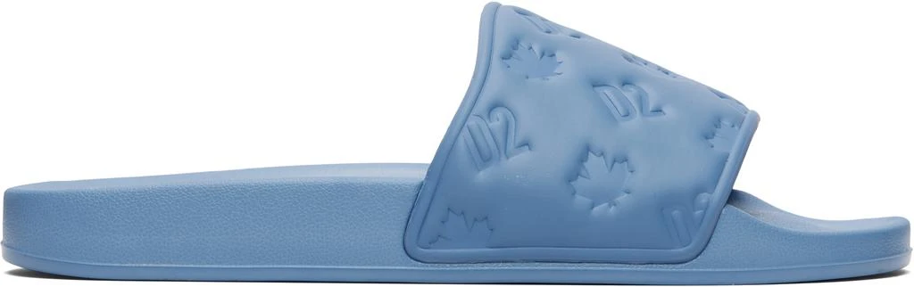 DSQUARED2 Blue Embossed-Logo Slides