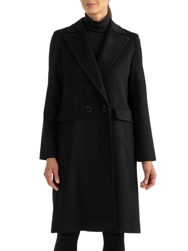 Sofia Cashmere Double Breasted Wool & Cashmere Coat 1