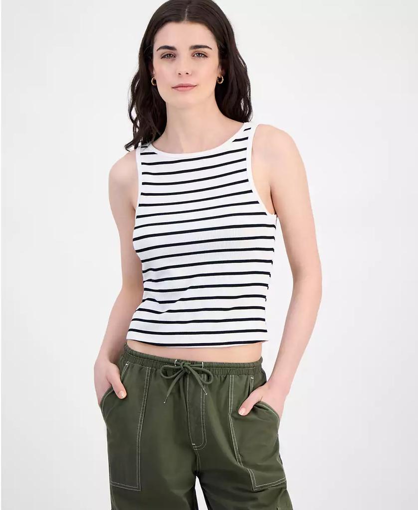 Ultra Flirt Juniors' Striped Boat-Neck Tank Top