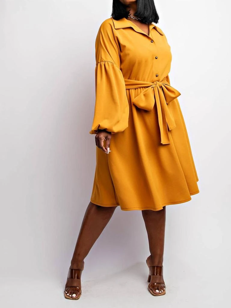 The Curve La - Plus Size Button Front Fit And Flare Dress With Pockets  On  Sale Now with Up to 38% Off | Discover Exclusive Deals & Savings at  BeyondStyle