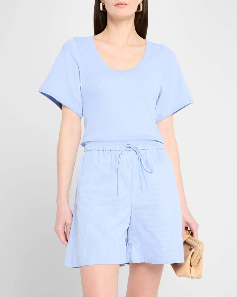 BY MALENE BIRGER Lunai Ribbed Stretch Organic Cotton T-Shirt 4