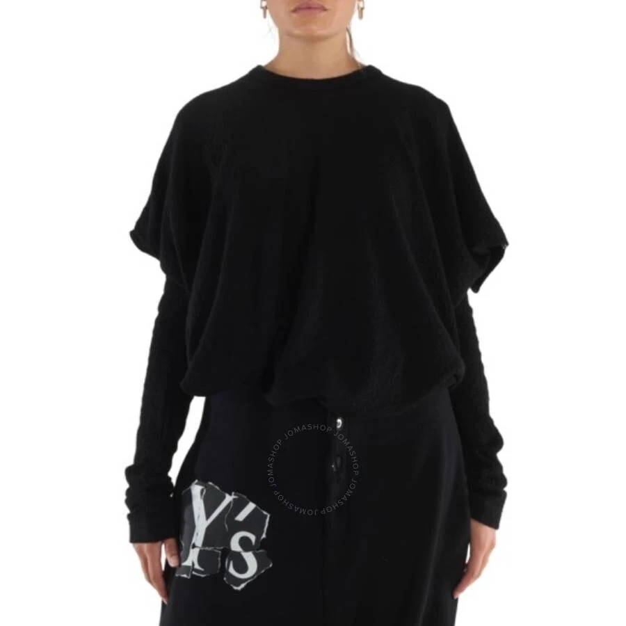 Y'S Black Bag Shaped Round Neck T-Shirt 1