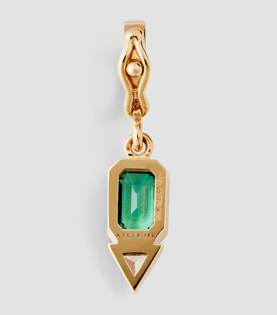 Azlee Yellow Gold, Diamond and Emerald Charm