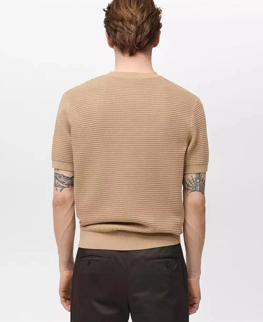 Mango Men's Textured Knit Regular Fit T-Shirt 3