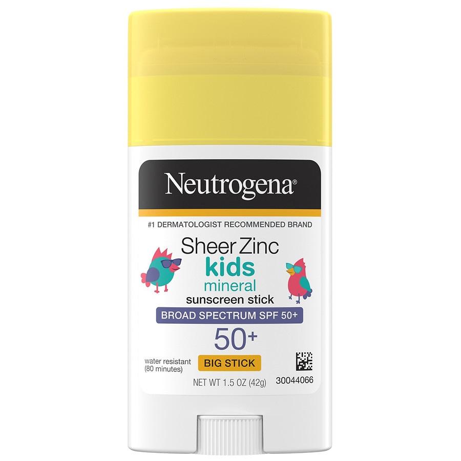 Neutrogena Sheer Zinc Kids Mineral Sunscreen Stick, SPF 50+ Fragrance Free