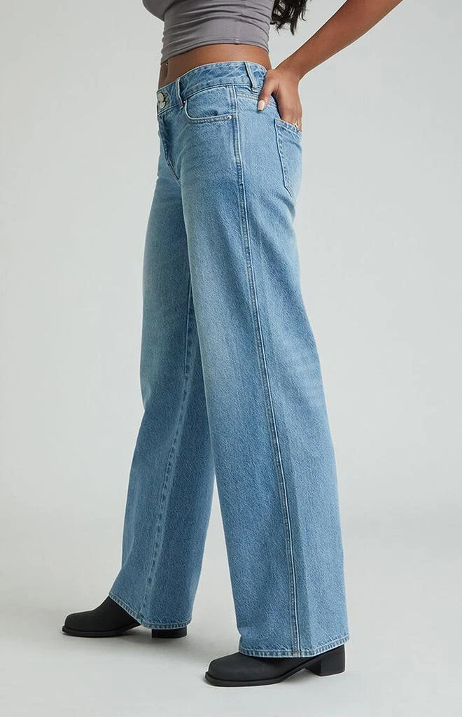 PacSun Casey Low Rise Baggy Jeans Double Button Medium Indigo 3