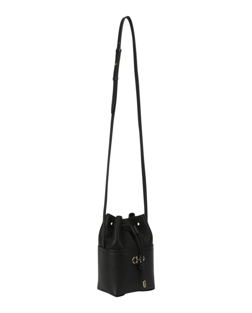 Ferragamo Gancini Logo Plaque Drawstring Bucket Bag 4