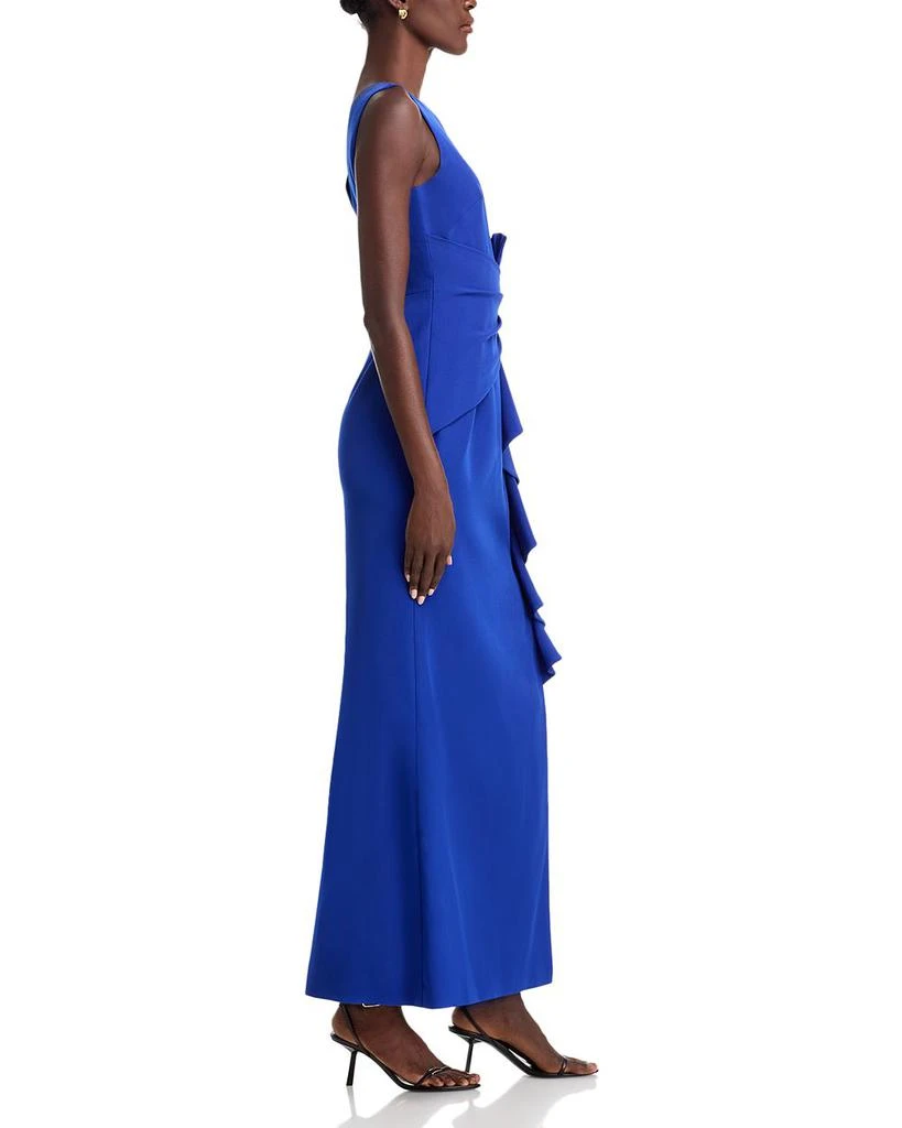 chinese dress ladies Aida Cascading Ruffle Gown - Noir Black Sleeveless Maxi Dress main image 0