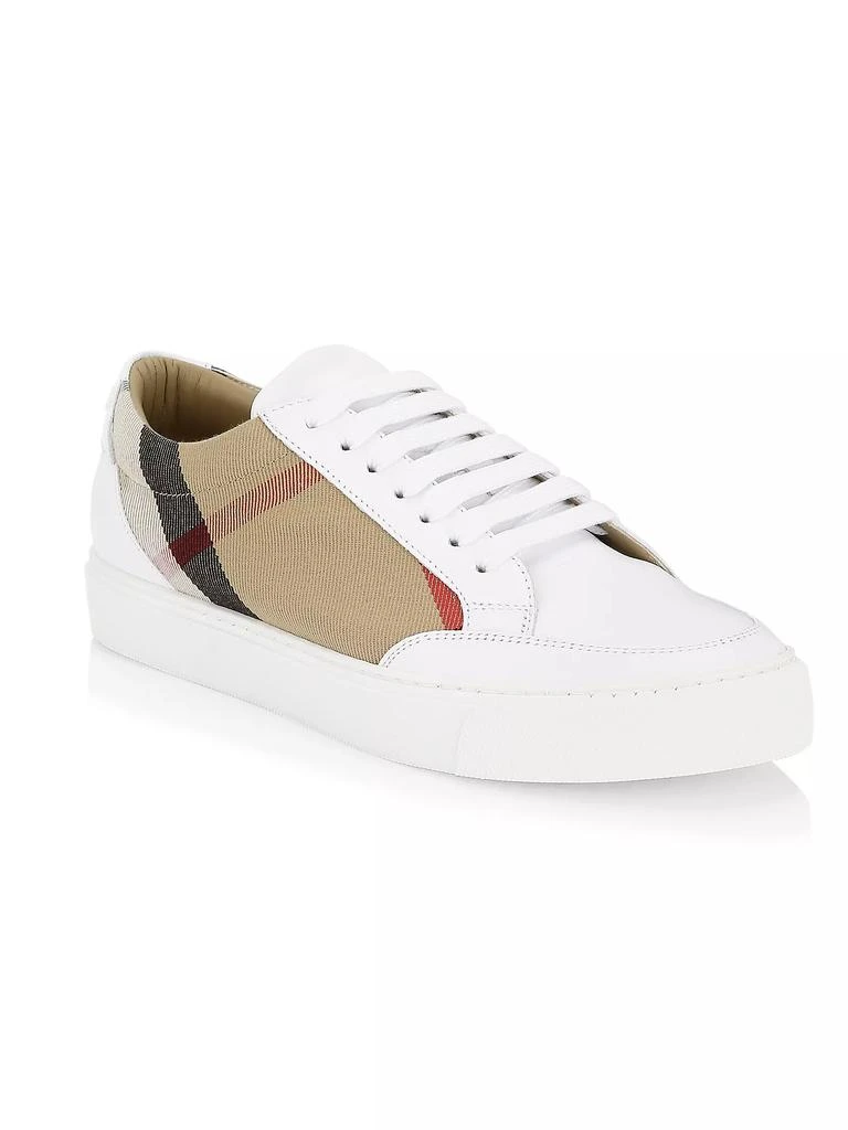 Burberry Salmond Vintage Check Leather & Textile Sneakers 2