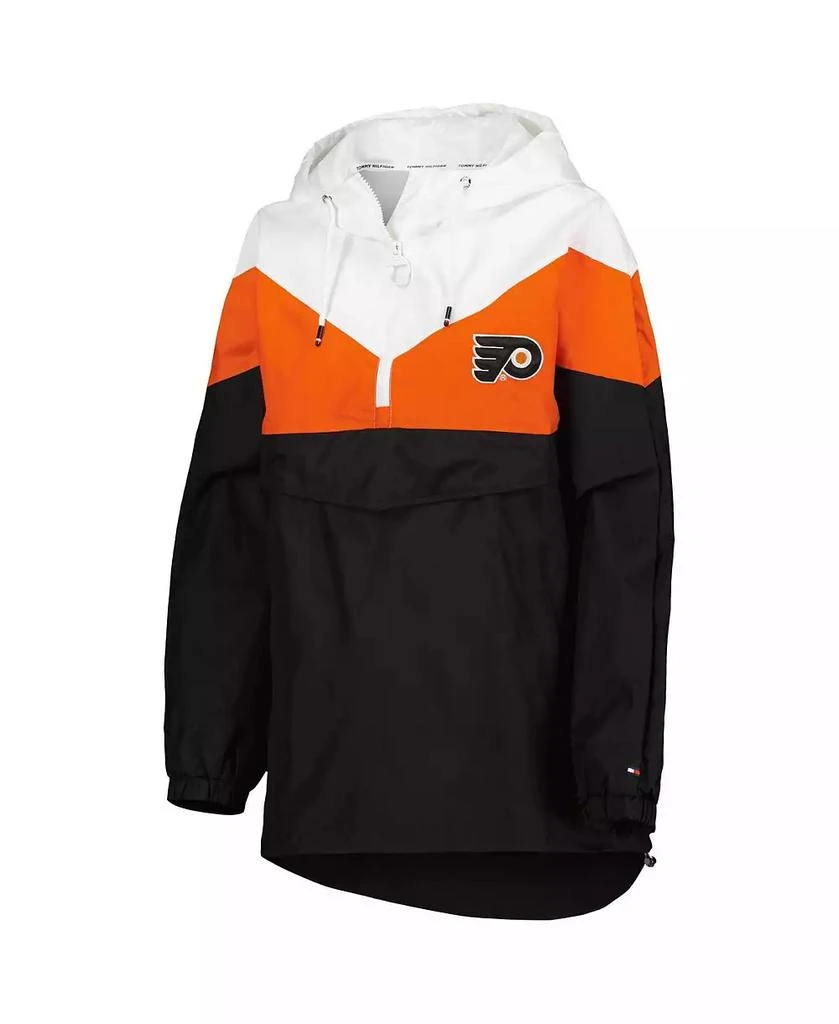 Tommy Hilfiger Women's Orange, Black Philadelphia Flyers Staci Half-Zip Windbreaker Jacket 3