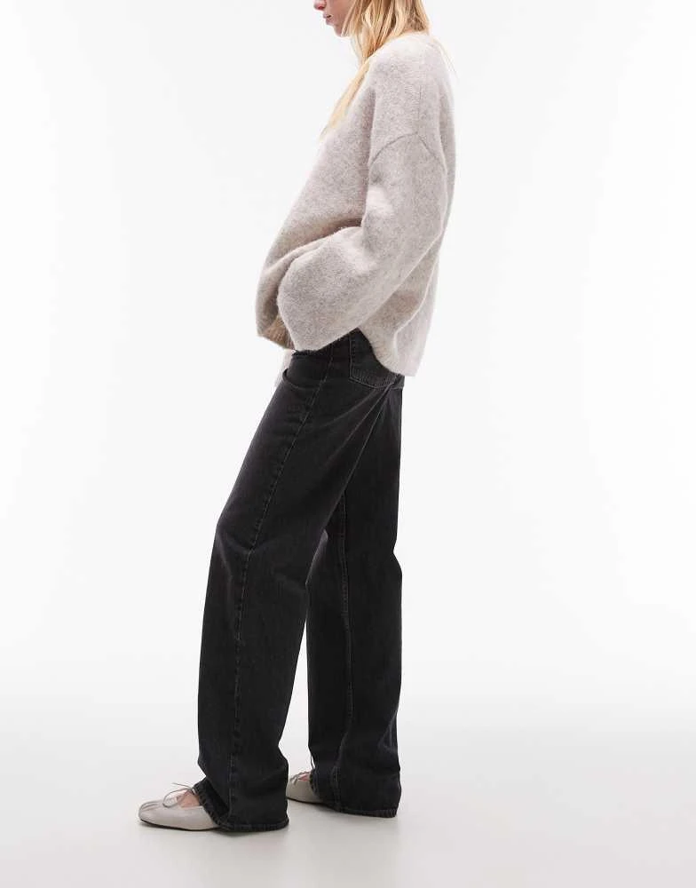 Topshop Topshop Tall Ember low rise straight leg jean in washed black 3