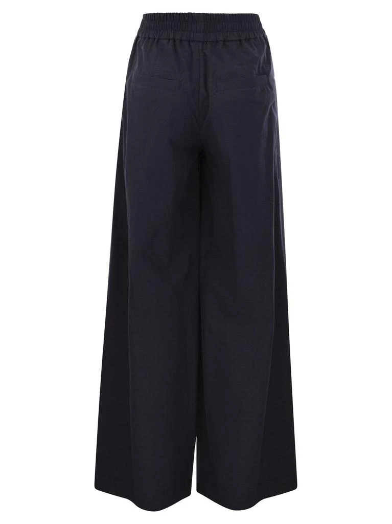 Brunello Cucinelli Brunello Cucinelli Elasticated Waistband Wide-Leg Trousers 2