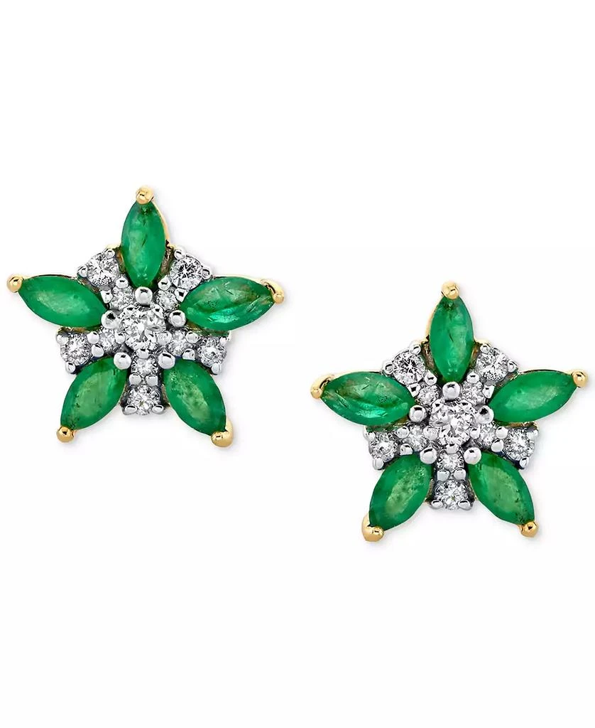 Macy
s Emerald (1 ct. t.w.)
Diamond (1/5 ct. t.w.) Flower Stud Earrings in 14k Gold 3