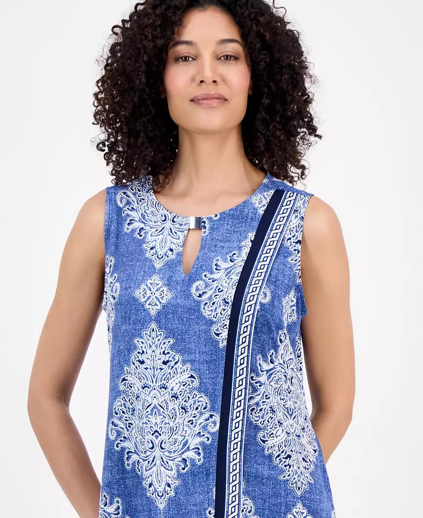 Sandra Darren Petite Printed Crossover Shift Dress