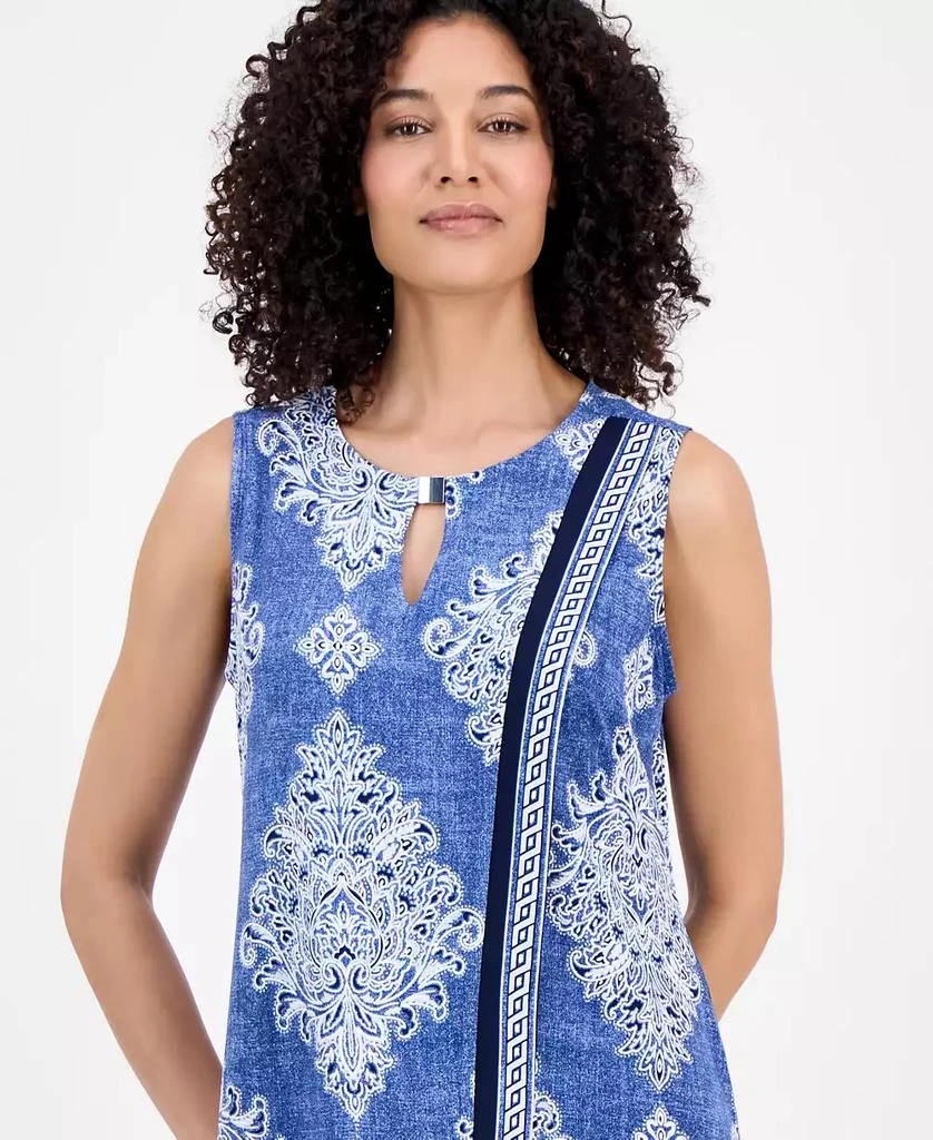 Sandra Darren Petite Printed Crossover Shift Dress 2