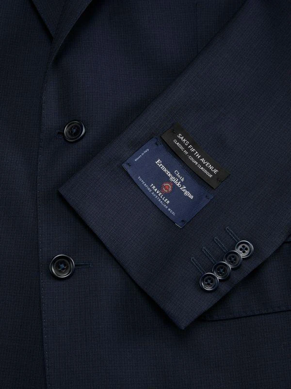 Saks Fifth Avenue Check Wool Two-Button Classic Fit Suit 3