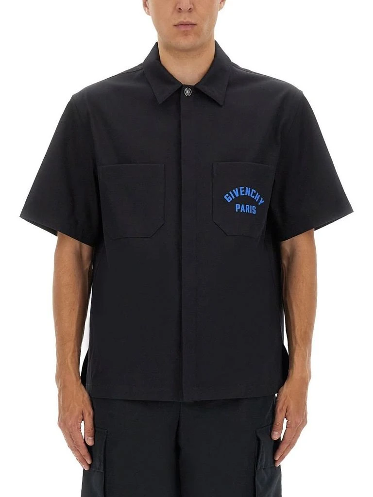 Givenchy Givenchy Paris Signature Embroidered Short-Sleeved Shirt from Cettire