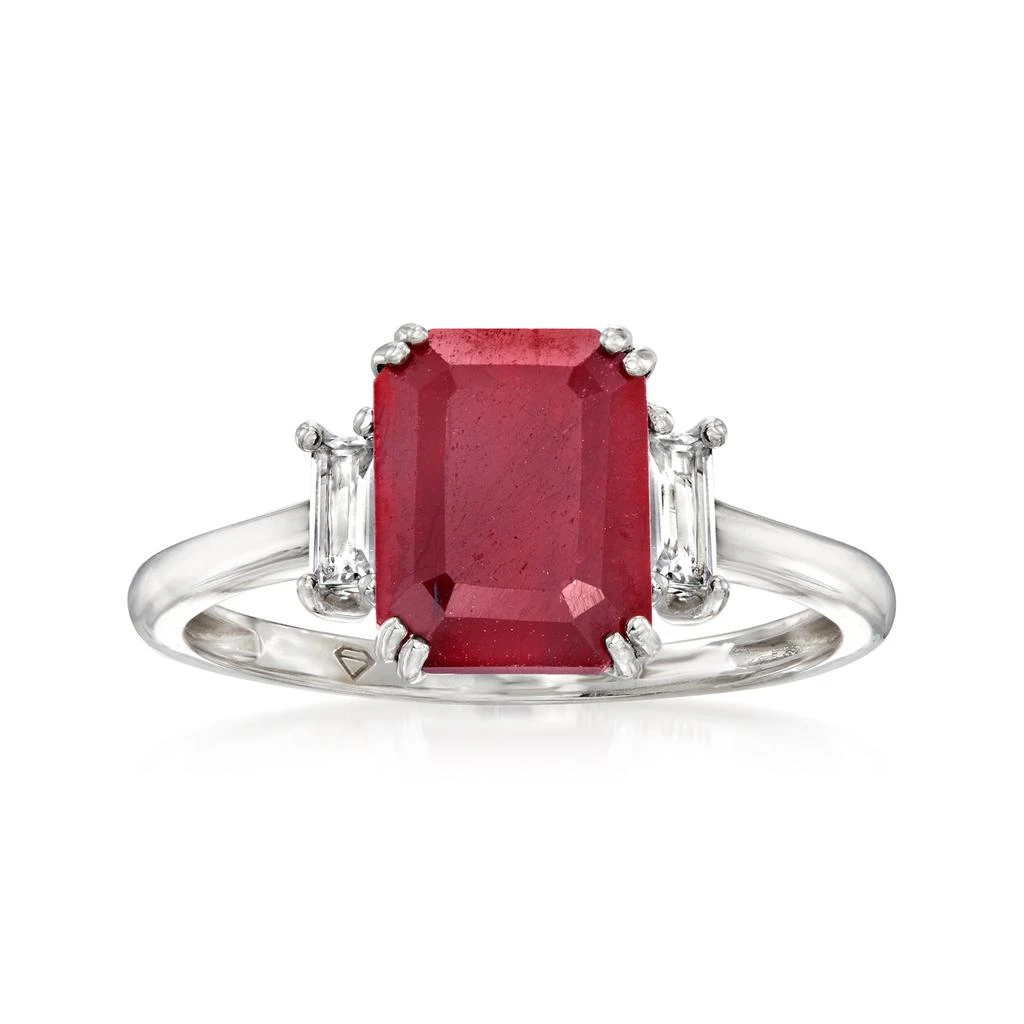 Ross-Simons Ruby Ring With . White Topaz in Sterling Silver 1