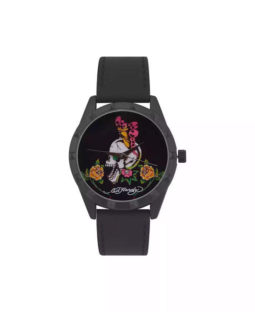 Ed Hardy Women's Matte Black Silicone Strap Watch