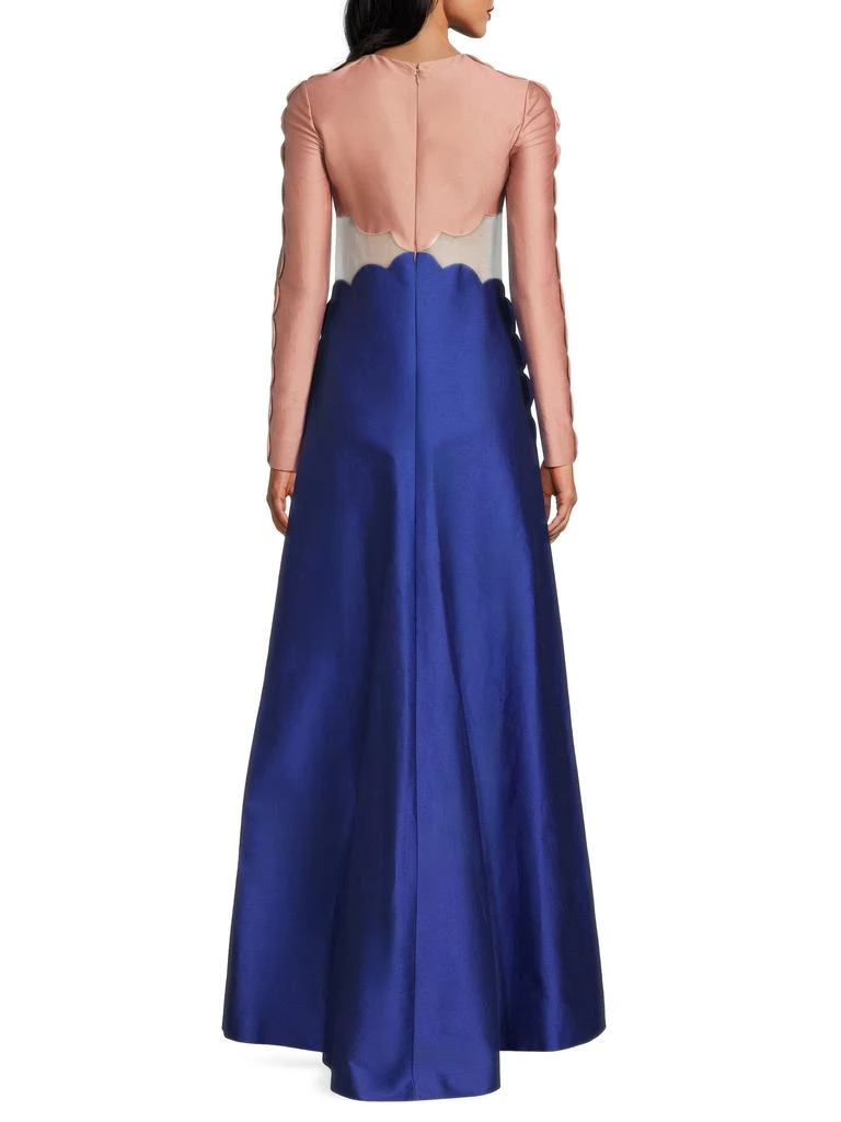 Valentino Two-Tone Cotton-Silk A-Line Gown 2