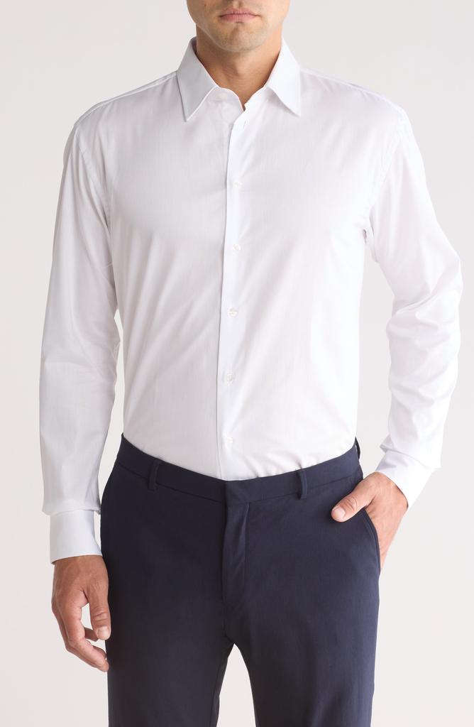 Armani Collezioni Solid Cotton Twill Dress Shirt