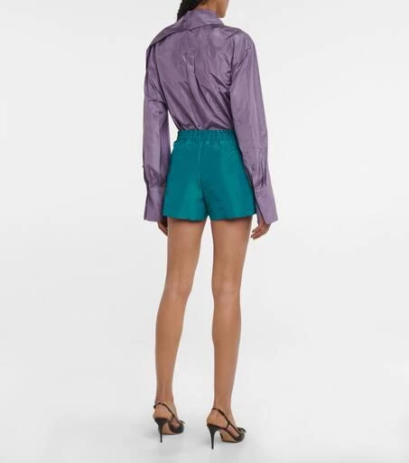 Valentino High-rise silk faille shorts 3