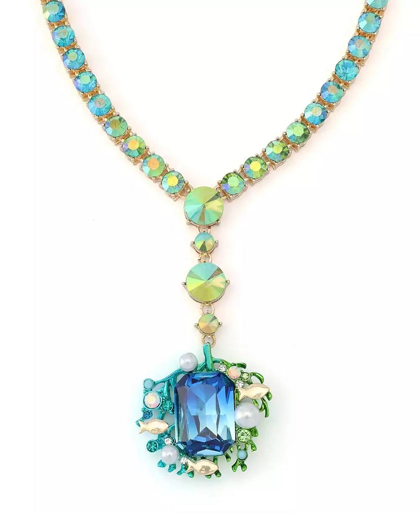 Betsey Johnson Mermaid Jewels Seaweed Stone Gem Tennis Necklace 2