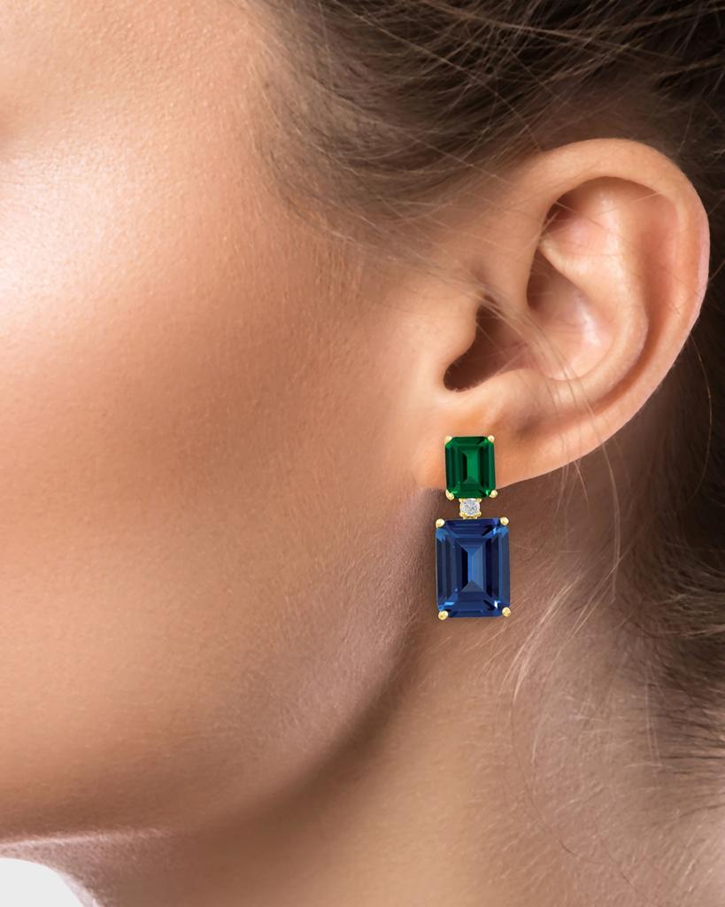 Kenneth Jay Lane Emerald-Cut Cubic Zirconia Drop Earrings