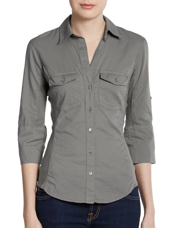James Perse Rolled-Sleeve Button-Front Shirt 1