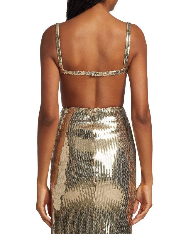 LaQuan Smith Sequined Underwire Bra Top 2