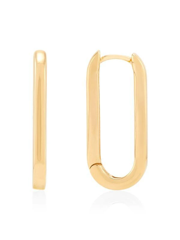 Saks Fifth Avenue 14K Yellow Gold Oval Huggie Earrings 1