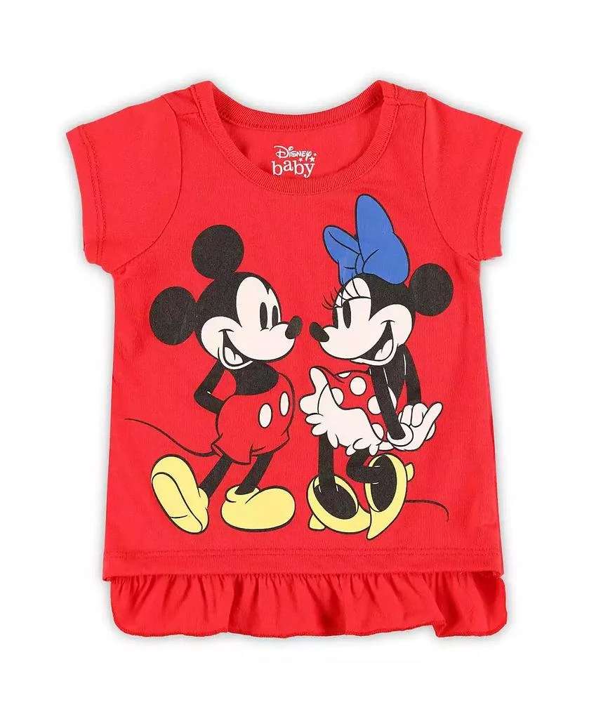 Children's Apparel Network Baby Boys and Girls Minnie Mouse Red, White T-Shirt and Shorts Set 2