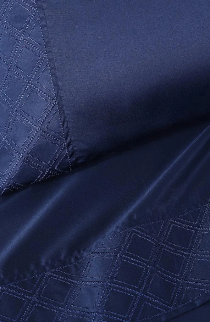 Pure Parima 500 Thread Count 100% Certified Egyptian Cotton Sateen Embroidered 4-Piece Hira Sheet Set 2