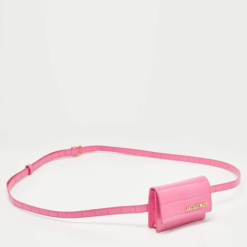 Jacquemus Jacquemus Pink Croc Embossed Leather La Ceinture Bello Double Tour Belt Bag 3