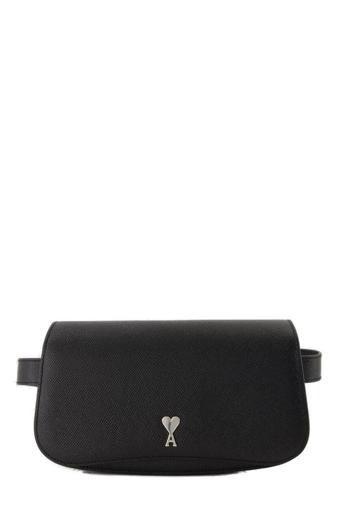 ショルダーバッグ・ポシェット AMI PARIS SMALL CROSSBODY PARIS PARIS BAG\nGLAZED LEATHER Black Full Grain Leather Bag Paris Paris | AMI PARIS US