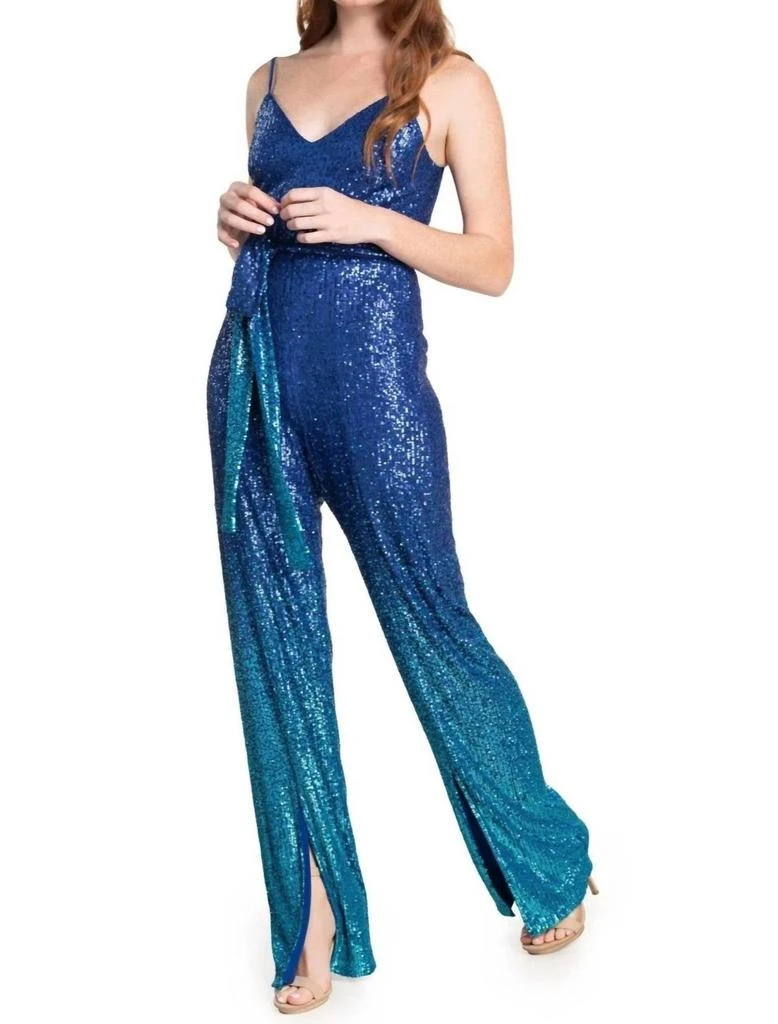 Dress The Population Dress The Population - Stevie V-neck Slit Leg Jumpsuit