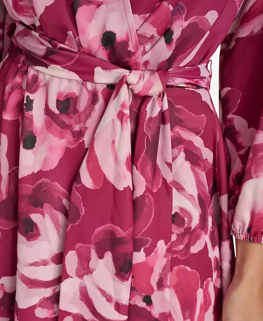 Calvin Klein Women's Printed Faux-Wrap A-Line Dress 6