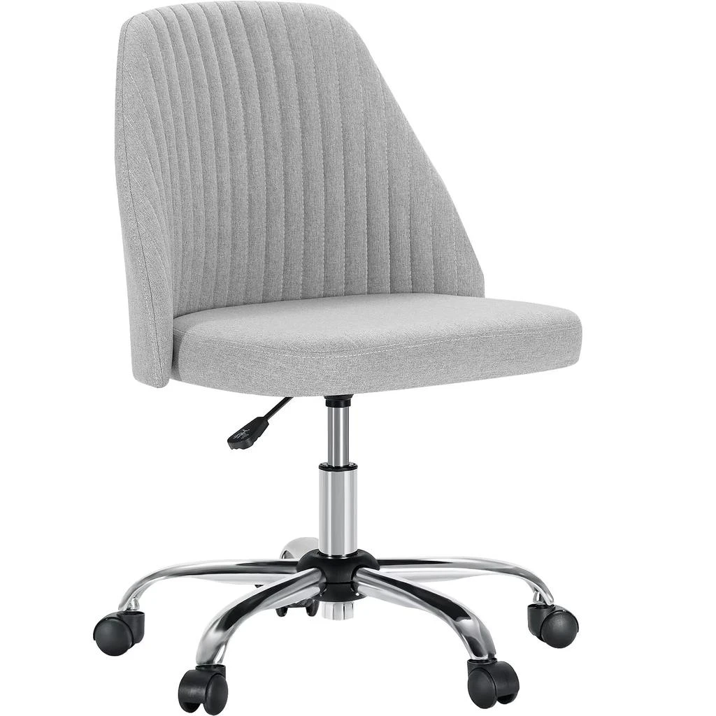 ERUULE Modern Armless Small Desk Chair with Swivel Function and Wheels, Ideal for Office, Vanity, and Gaming Use