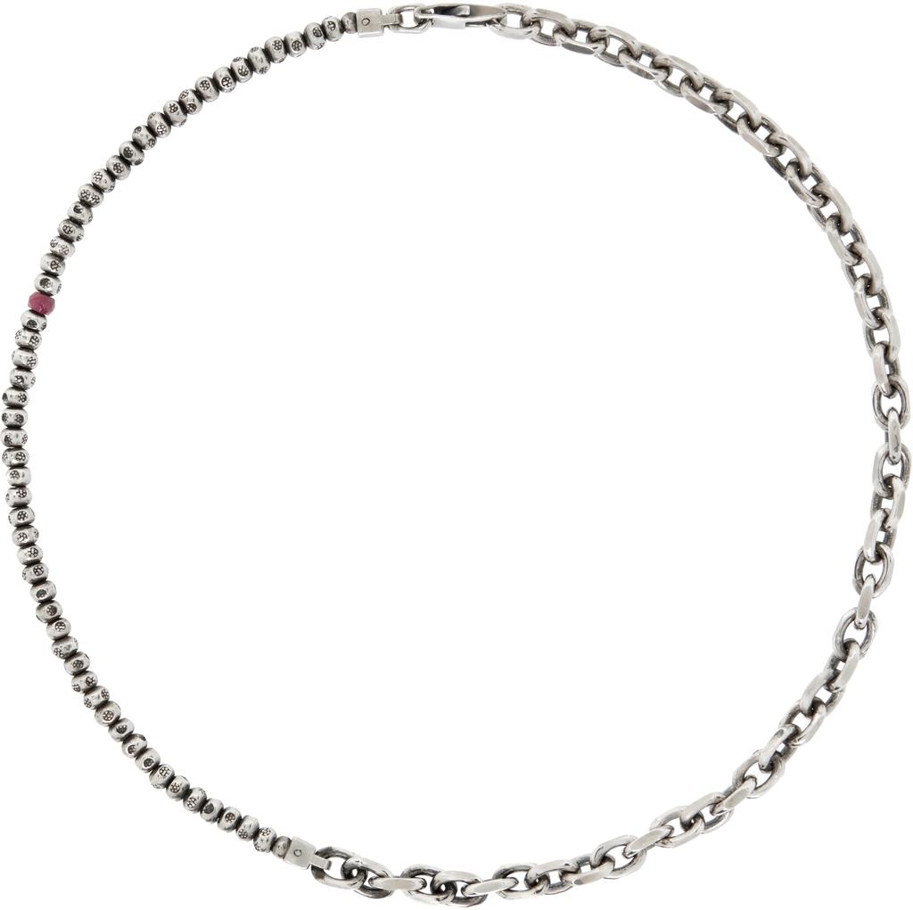 Title of Work Silver Mixed Chain Necklace