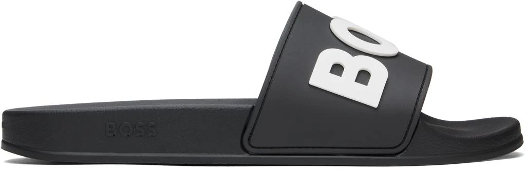 Hugo Boss Black Raised Logo Pool Slides 1