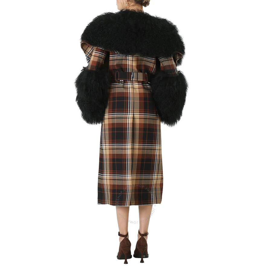 Burberry Shearling Trimmed Check Trench Coat 3