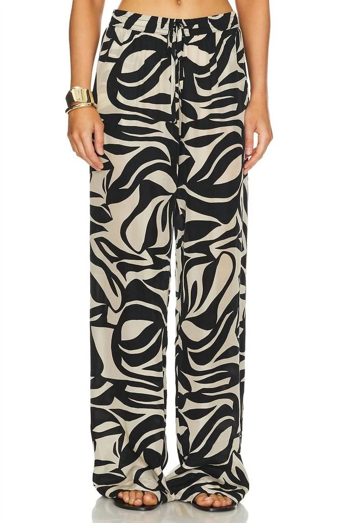 Enza Costa Enza Costa - Resort Printed Cupro Wide Leg Pants 1