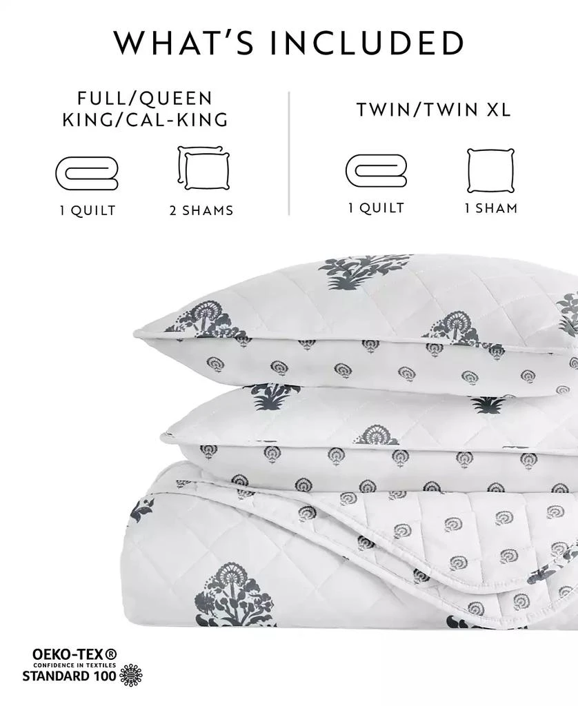 IENJOY HOME Stamped Bloom Reversible 2-Pc. Quilt Set 7