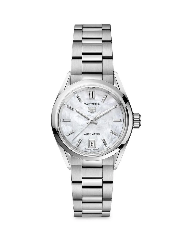 TAG Heuer Carrera Stainless Steel and White Mother of Pearl Automatic Dial Watch, 29mm 1