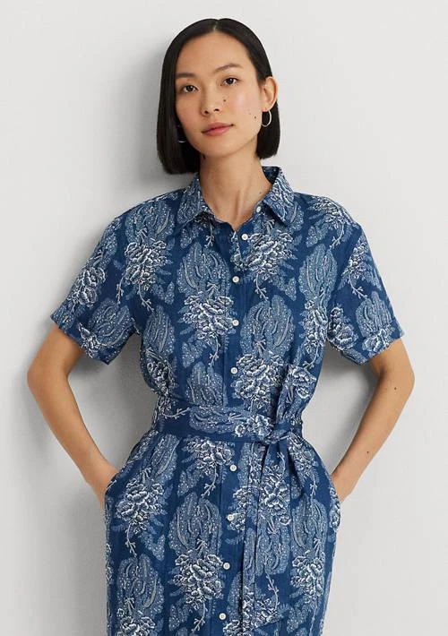 Floral Belted Linen Shirtdress  On Sale Now with Up to 50% Off | Discover  Exclusive Deals & Savings at BeyondStyle  Authentic Ralph Lauren  Women|Casual Dresses | Dresses | Women's Clothing |