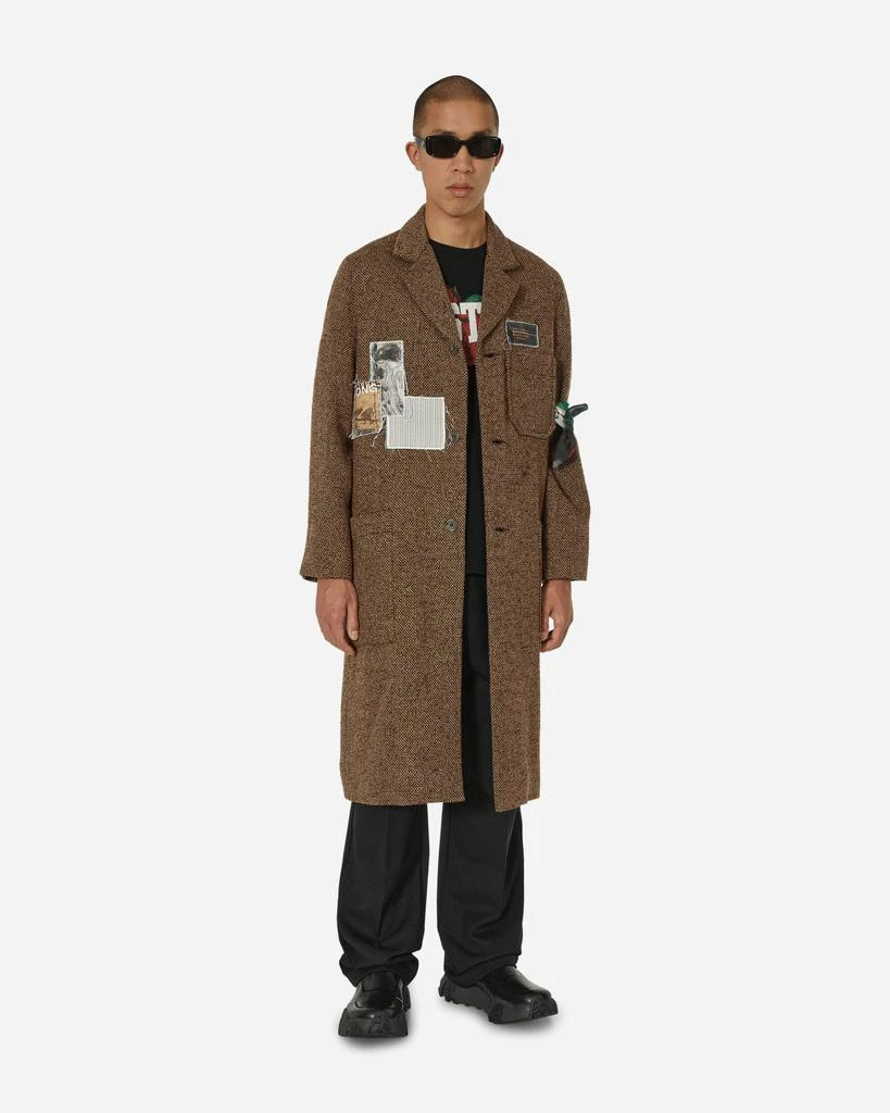 Song for the Mute High Lapel Raglan Coat Brown 4