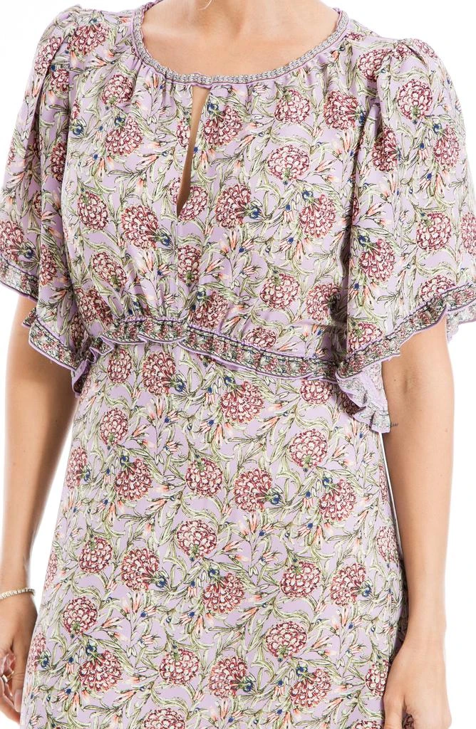 Max Studio Keyhole Short Sleeve High-Low Midi Dress 3