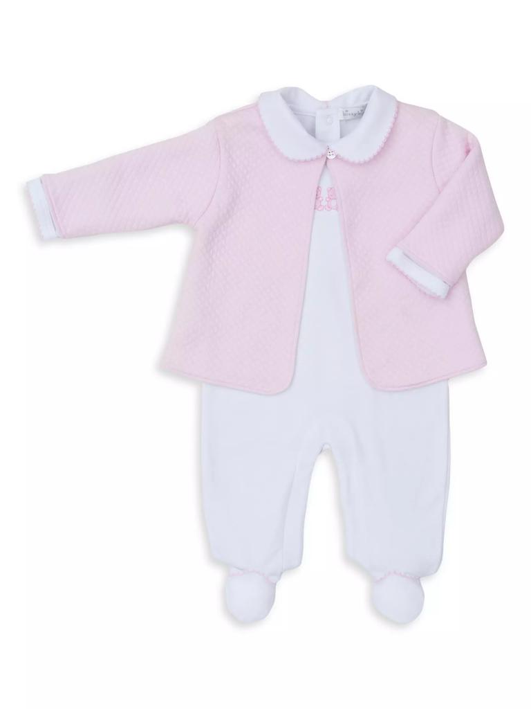 Kissy Kissy Baby Girl's Collared Footie & Quilted Jacket Set